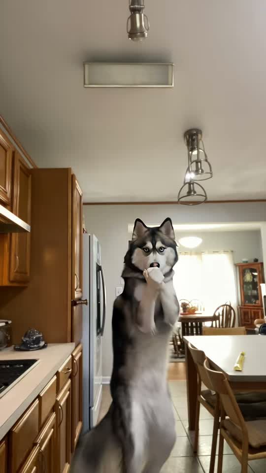 A real frame from the husky dance TikTok post